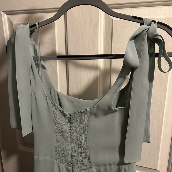 With Tags Reformation Celadon Green Westerly Tie Strap Maxi Dress Size 6 - Picture 7 of 11